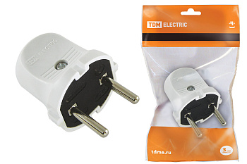 TDM Вилка б/з белая 6А 250В SQ1806-0001