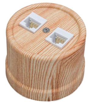 BIRONI Лизетта Пластик Карельская сосна Розетка 2-ая RJ45 B1-302-13