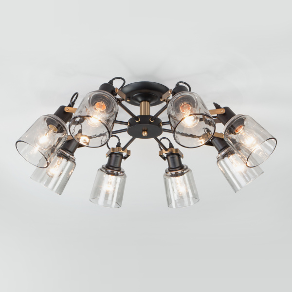 Eurosvet Потолочная люстра в стиле лофт 70111/8 черный a047619