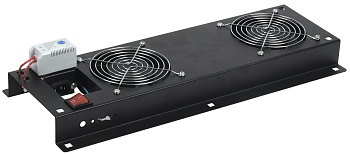 IEK ITK Вентиляторная панель с выключателем и термостатом 2 модуля черная FM05-22M