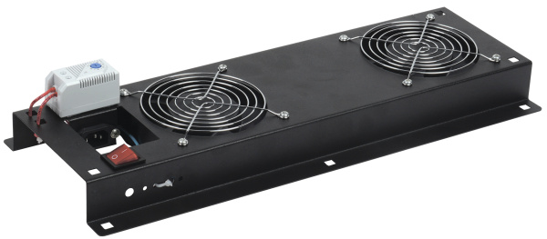 IEK ITK Вентиляторная панель с выключателем и термостатом 2 модуля черная FM05-22M