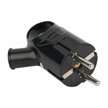 EKF PROxima Вилка с кольцом с/з черн. 16А 250В