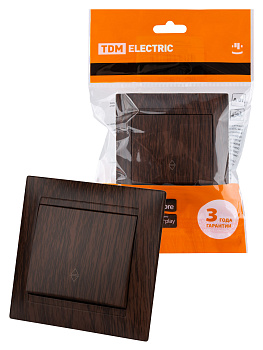 TDM Выключатель на 2 направления 1 кл. 10А венге "Лама" SQ1815-0406