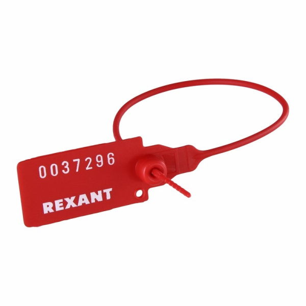 Пломба пластиковая, номерная, 220мм, красная Rexant 07-6111