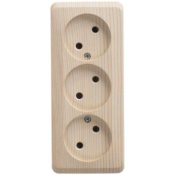 Systeme Electric Этюд наруж Сосна Розетка 3-ая б/з без шторок 16А 250B