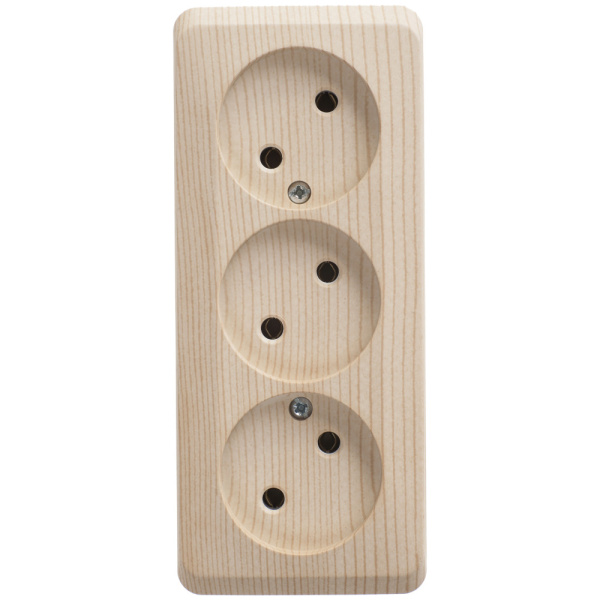 Systeme Electric Этюд наруж Сосна Розетка 3-ая б/з без шторок 16А 250B