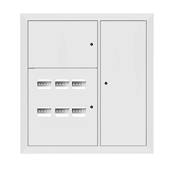 Щит этажный 6 кв. RAL9003 3 окна в ряд по гориз. (1000х950х150) EKF Basic