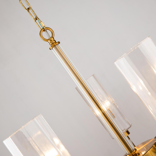 Купить Favourite 2648-9P подвесная люстра Каркас цвета латунь, плафоны из прозрачного стекла