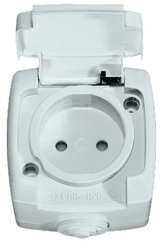 SE Wessen Рондо наруж Бел Розетка б/з с защитными шторками 10А, IP44 RA10-125B-BI