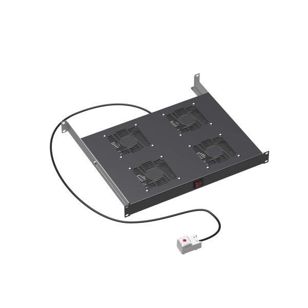 DKC 19" Вентиляторный модуль 4 вентилятора с термостатом для 19" IT-корпусов ДКС серии STI/CQE, RAL9005