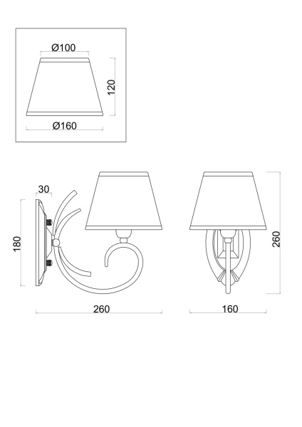 Купить Freya Classic Gisela Матовое Золото Бра FR2013WL-01G