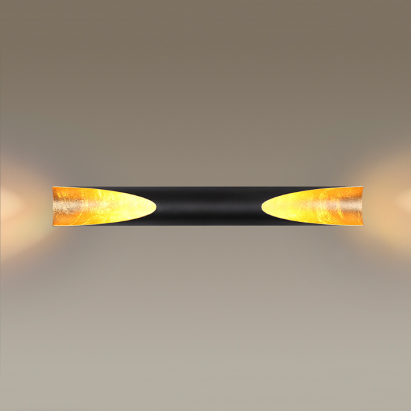 Купить Odeon Light 3816/16WL ODL19 085 Светильник настенный Whitney черный с золотом/металл LED 16Вт 960Лм 3000К 80х60