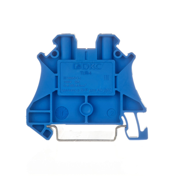 Купить DKC Nuputuk Клемма проходная, винтовой зажим, 2 точки подключения, 4 кв.мм, синяя