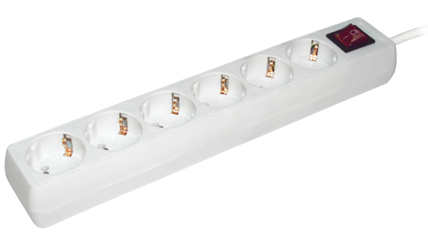 Купить IEK Удлинитель У06К-выкл. 6 мест 2Р+PЕ/5метров 3х1мм2 16А/250