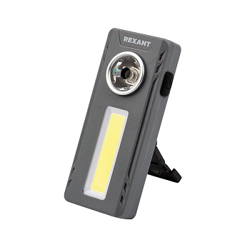 Рабочий универсальный фонарь направленный + заливающий свет, поворотный угол, 3 х ААА Rexant 75-710
