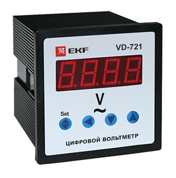 EKF PROxima Вольтметр цифровой на панель (72х72) VD-721 однофазный