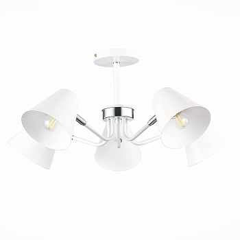 Evoluce SLE106702-05 Светильник потолочный Белый,Хром/Белый E27 5*60W