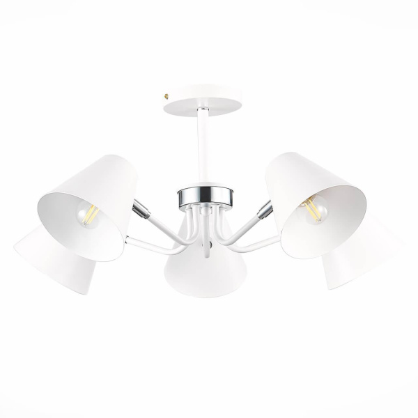 Evoluce SLE106702-05 Светильник потолочный Белый,Хром/Белый E27 5*60W