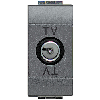 BT LL Антрацит Розетка TV проходная, 1 мод L4202P