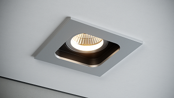 Quest Light Светильник встраиваемый, поворотный, алюминий с черной вставкой, под лампу GU10, IP20 SHELL 1 LD alu/black