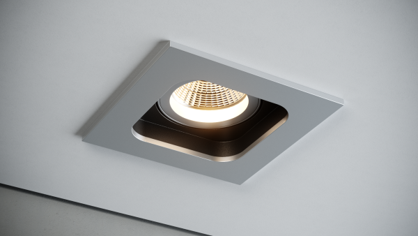 Quest Light Светильник встраиваемый, поворотный, алюминий с черной вставкой, под лампу GU10, IP20 SHELL 1 LD alu/black