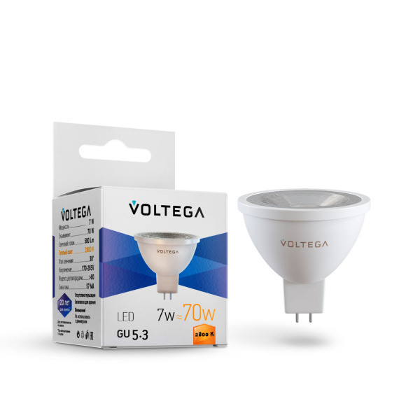 Voltega VG2-S1GU5.3warm7W Софит линзованный GU5.3 2800К 7W 7062