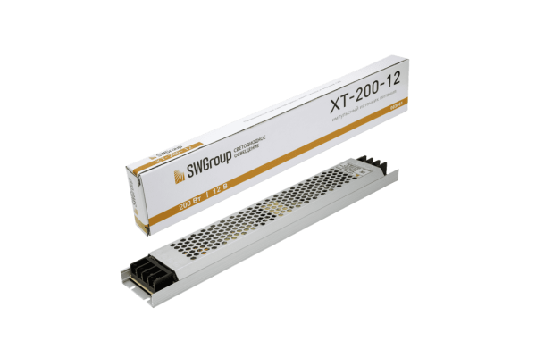 SWG Ультратонкий блок питания в металлическом корпусе, IP20, 200W, 12V XT-200-12