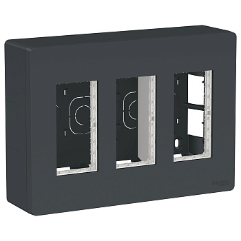SE Unica System+ Антрацит Блок открытой установки 3х2 NU123454