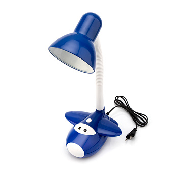 Светильник настольный Смелый Летчик на основании, с цоколем Е27, 60 Вт, цвет синий Rexant 603-1001