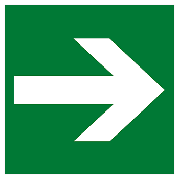 Знак пластик E02-01 "Направляющая стрелка" (200x200) фотолюминесцентный ГОСТ 12.4.026-2015 EKF PROxima