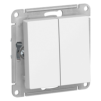 SE AtlasDesign Бел Переключатель 2-клавишный сх.6, 10АХ, механизм ATN000165