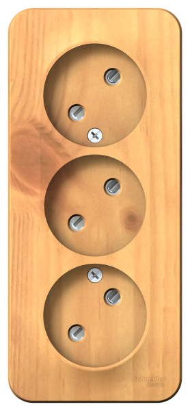 Купить Systeme Electric Blanca наруж Ясень Розетка 3-ая б/з со шторками 16А, 250В, изолир. пластина