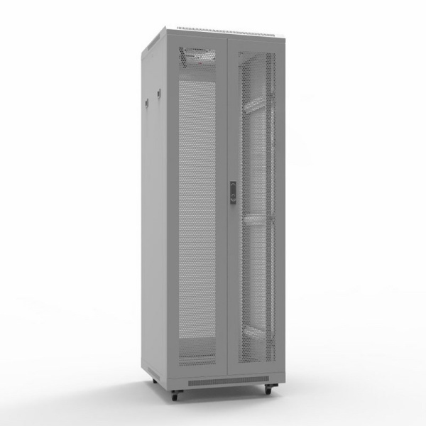 19" Напольный шкаф серии Standart 42U 600х1000 мм, передняя и задняя распашные перфорированные двери, RAL7035 (состоит из 3 частей) Rexant 04-2362