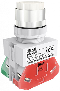 Dekraft Выключатель кноп. ABLFP D22 БЕЛЫЙ 220В ВK-22