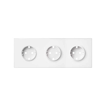 Simon 100 Белый матовый Кит 3 поста, фронт. Накладка на 3 розетки Schuko 10020302-230