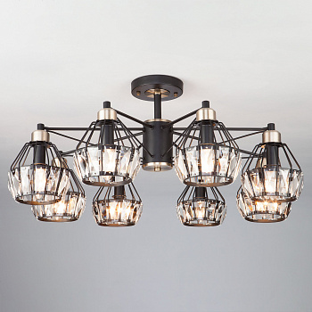 Eurosvet Потолочная люстра в стиле лофт 70075/8 черный 00000083339