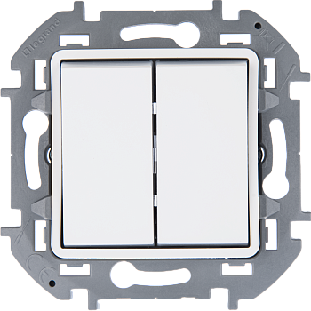 Legrand INSPIRIA Белый Переключатель двухклавишный с подсветкой 10 AX - 250 В 673665