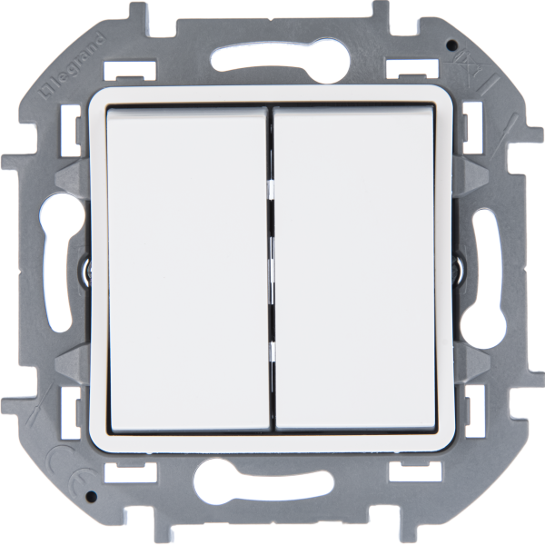 Legrand INSPIRIA Белый Переключатель двухклавишный с подсветкой 10 AX - 250 В 673665