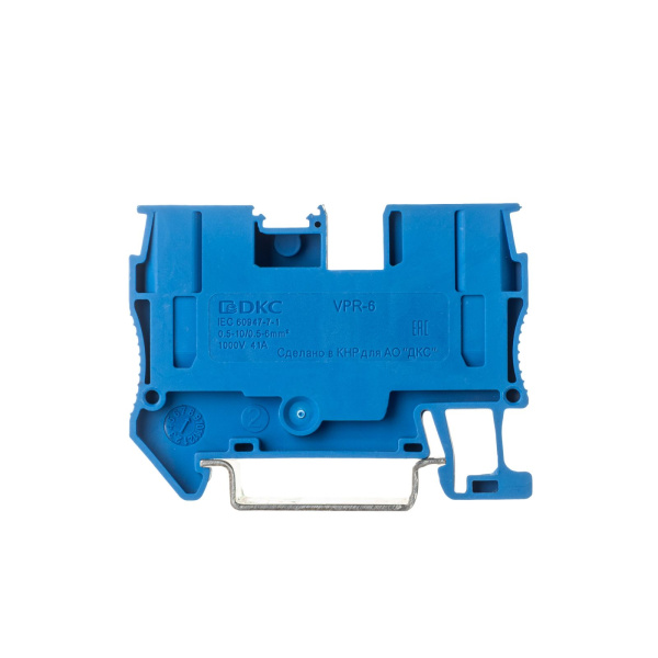 Купить DKC Nuputuk Клемма проходная, зажим push-in, 2 точки подключения, 6 кв.мм, синяя