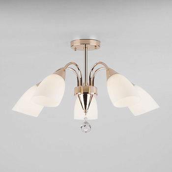 Eurosvet Потолочная люстра со стеклянными плафонами 30149/5 золото a043903