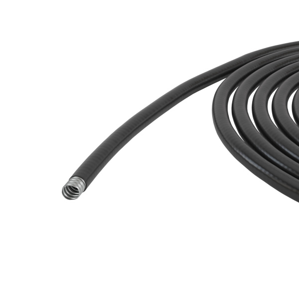 DKC Металлорукав DN 20мм в гладкой ПВХ изоляции, Dвн 20,5 мм, Dнар 27,0, 50 м, цвет чёрный