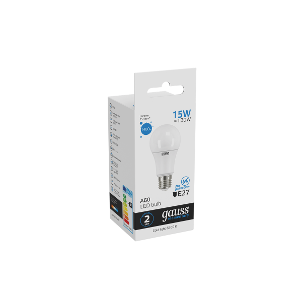 Купить Gauss Лампа Elementary A60 15W 1480lm 6500K E27 LED 23235