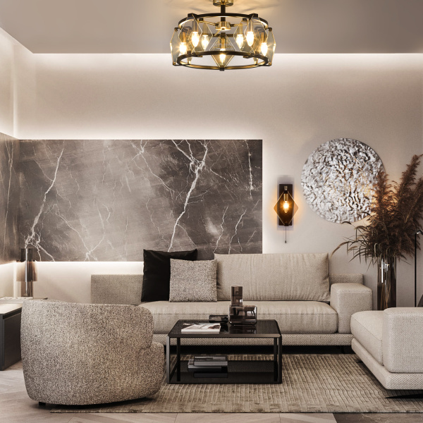 Купить Eurosvet 60126/5 Светильник потолочный черный a054452