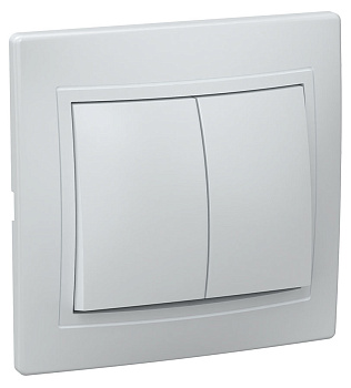 IEK KVARTA ВС10-2-0-КБ Выключатель 2кл 10А (белый)