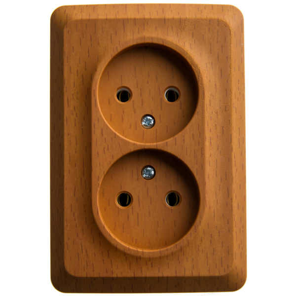 Systeme Electric Этюд наруж Бук Розетка 2-ая угловая б/з без шторок 16А 250B