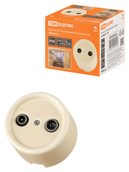 TDM Розетка TV+R оконечная сл. кость «Болонь» SQ1820-0355