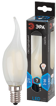 ЭРА F-LED BXS-7W-840-E14 frost (филамент, свеча на ветру мат., 7Вт, нейтр, E14) Б0027955