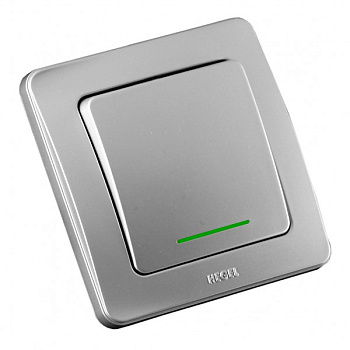 Hegel Мастер внутр Серебро ВС10-362-06 Переключатель 1-клавишный, с индикацией
