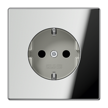 JUNG розетка с защитой от детей, хром GCR1521KI