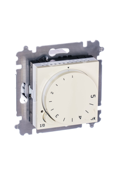 Купить ABB EPJ Levit слоновая кость / белый Терморегулятор универсальный, с поворотной ручкой, 16A, слоновая кость/белый 2CHH920003A6017